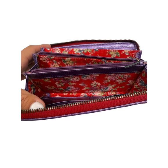 Gucci Laminated Nappa Trapuntata Zumi Zip Around Wallet Rosso Fuxia Bizantin - Picture 3 of 6